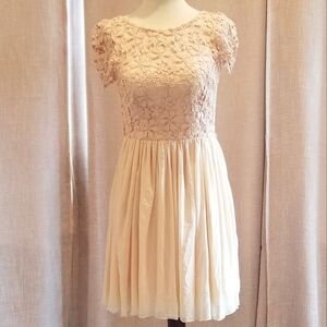 Baby pink crochet lace dress